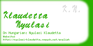 klaudetta nyulasi business card